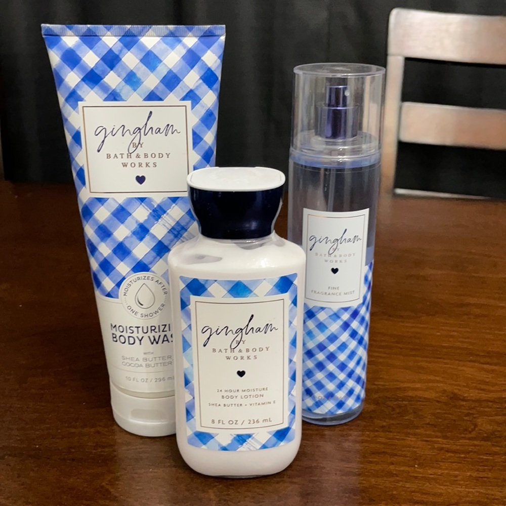 Bath and body works Gingham set